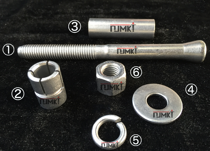 曼卡特后擴底錨栓零件示意圖！